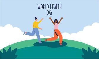 World health day illustration concept with characters people illustration vector