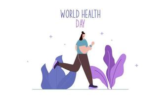 World health day illustration concept with characters people illustration vector