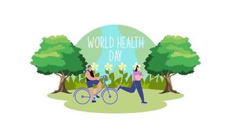 World health day illustration concept with characters people illustration vector