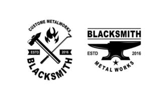 herrero y hierro trabajos emblemas diseño elemento para logo vector