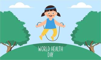 World health day illustration concept with characters people illustration vector
