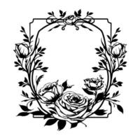 floral logo ornament frame illustration adds an elegant touch to any branding or design project vector