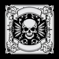 Skull for metal band album cover illustration vector