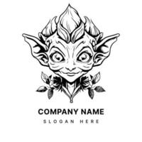 Goblin illustration Logo is a distinctive and eye-catching option for businesses or organizations looking to create a memorable brand identity vector