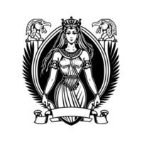 hacer un declaración con nuestra cleopatra logo ilustración. esta real y eterno diseño caracteristicas el icónico reina de Egipto, exudando fuerza, belleza, y sofisticación vector