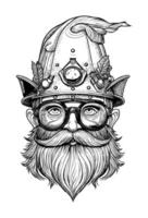 Gnomes wearing sunglass logo illustration grandpa vector