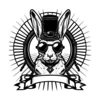 Rabbit with a Steampunk Hat A Unique and Memorable Logo illustration vector