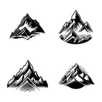 belleza de montañas conjunto logo picos y valles ilustración vector