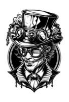 smiling joker clown wearing sunglass and hat illustration vector