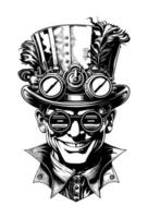 smiling joker clown wearing sunglass and hat illustration vector