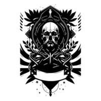 Skull for metal band album cover illustration vector