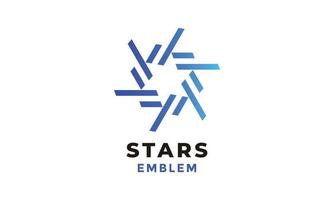 Logo vector star line blue color minimalist concept design