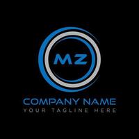 MZ letter logo creative design. MZ unique design. vector