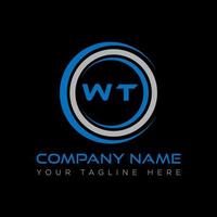 WT letter logo creative design. WT unique design. vector