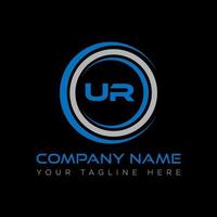 UR letter logo creative design. UR unique design. vector