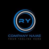 RY letter logo creative design. RY unique design. vector