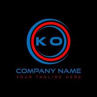 KO letter logo creative design. KO unique design. vector