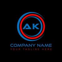 AK letter logo creative design. AK unique design. vector