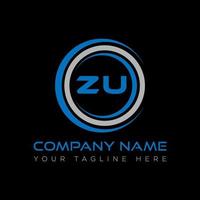 ZU letter logo creative design. ZU unique design. vector