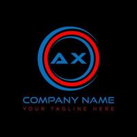AX letter logo creative design. AX unique design. vector