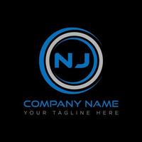 Nueva Jersey letra logo creativo diseño. Nueva Jersey único diseño. vector