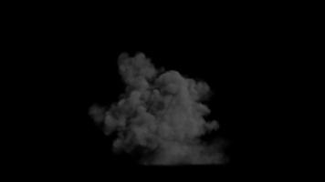 Boden Feuer und Rauch Explosion isoliert auf schwarz Hintergrund mit Alpha Kanal. Mittel Schuss
