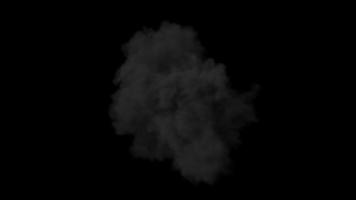 Antenne Feuer und Rauch Explosion isoliert auf schwarz Hintergrund mit Alpha Kanal Mittel Schuss