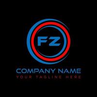 FZ letter logo creative design. FZ unique design. vector