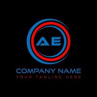 AE letter logo creative design. AE unique design. vector