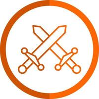 Sword Fighting Vector Icon Design