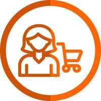 diseño de icono de vector de compras de mujer