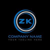 ZK letter logo creative design. ZK unique design. vector