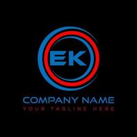 EK letter logo creative design. EK unique design. vector