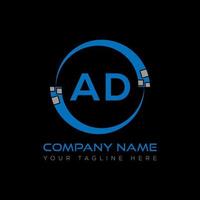 AD letter logo creative design. AD unique design. vector