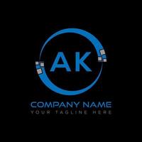 AK letter logo creative design. AK unique design. vector