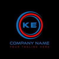 KE letter logo creative design. KE unique design. vector