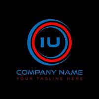 IU letter logo creative design. IU unique design. vector