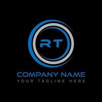 rt letra logo creativo diseño. rt único diseño. vector