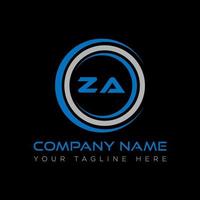 ZA letter logo creative design. ZA unique design. vector