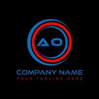 AO letter logo creative design. AO unique design. vector