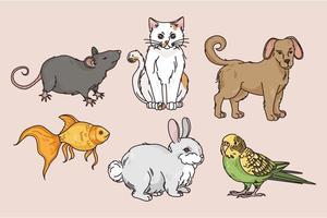 colección de varios mascotas o Doméstico animales vector