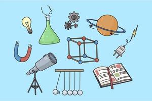 Set of scientific physics and chemistry icons vector