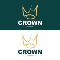 logotipo de la corona, diseño de iconos de rey y reina, vector elegante, simple, ilustración de plantilla