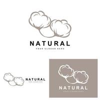 Cotton Logo, Natural Biological Organic Plant Design, Beauty Textile and Clothing Vector, Soft Cotton Flowers vector