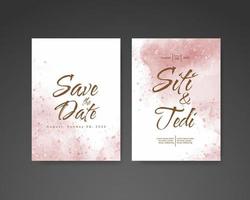 Wedding invitation with abstract watercolor background vector