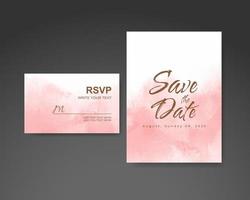 Wedding invitation with abstract watercolor background vector