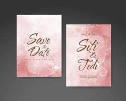 Wedding invitation with abstract watercolor background vector