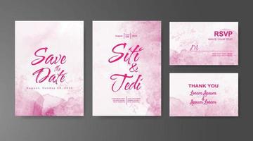 Wedding invitation with abstract watercolor background vector