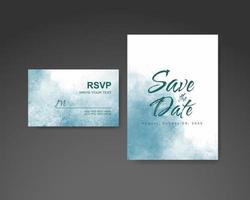 Wedding invitation with abstract watercolor background vector