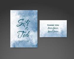 Wedding invitation with abstract watercolor background vector